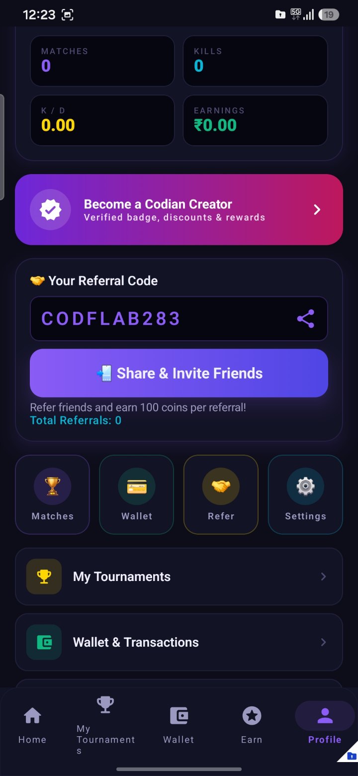 Codian Esports — Refer & earn