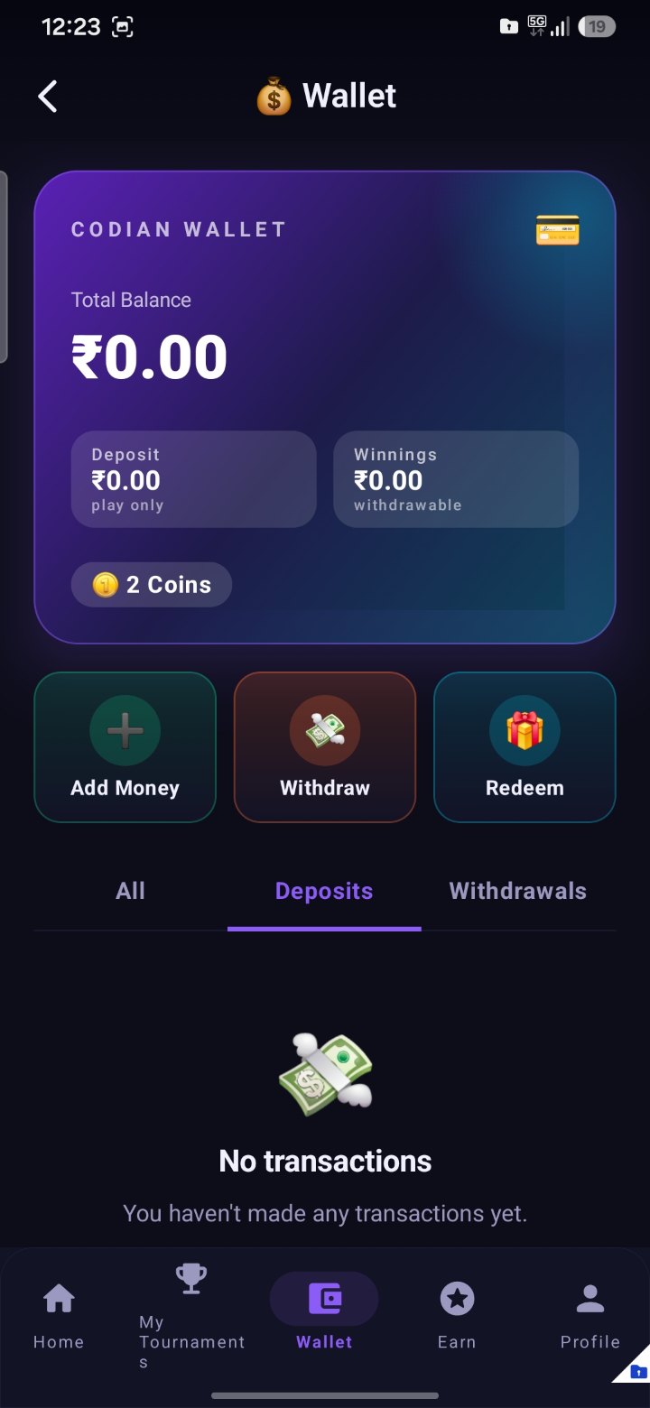 Codian Esports — Wallet